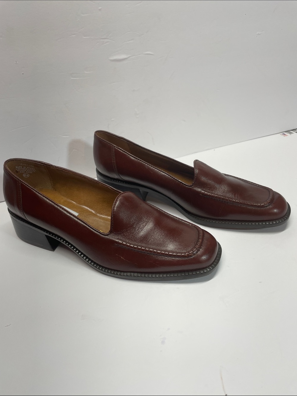 Borelli Classic Burgundy Leather Low Heel Loafers